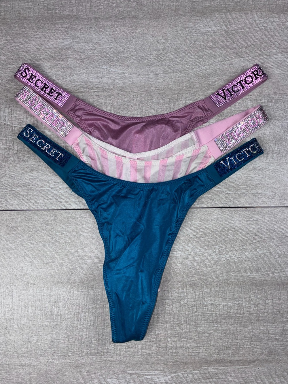 Victoria’s Secret Shine Strap Thong Panty Bundle Small